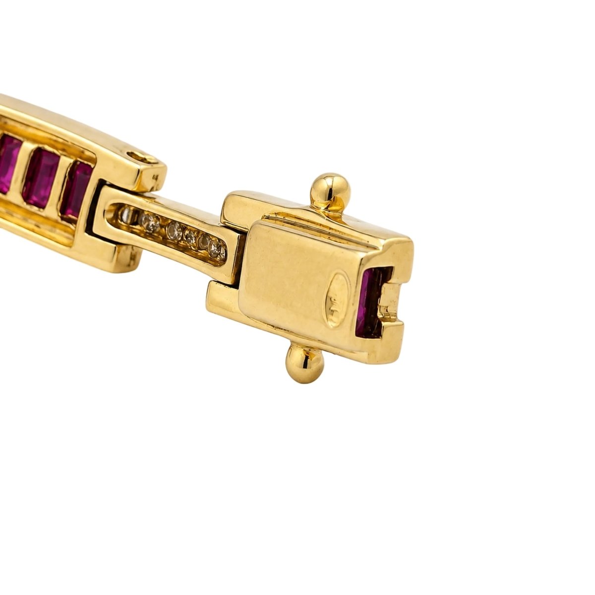 Bracelet Ligne en or jaune, rubis et diamants - Castafiore
