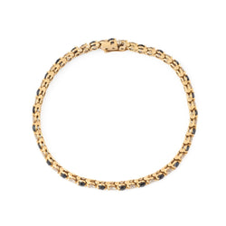 Bracelet Ligne en or jaune, saphirs et diamants - Castafiore