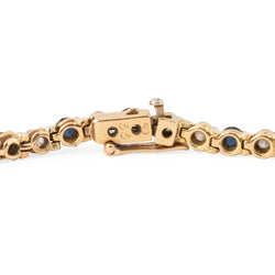 Bracelet Ligne en or jaune, saphirs et diamants - Castafiore