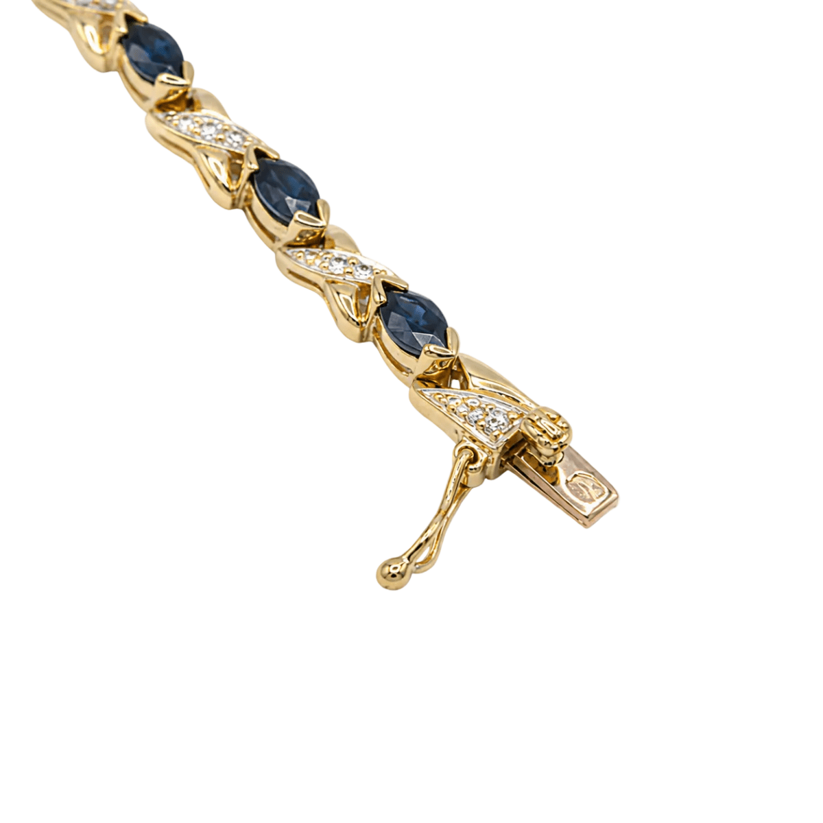 Bracelet Ligne en or jaune, saphirs et diamants - Castafiore