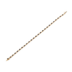 Bracelet Ligne en or jaune, saphirs et diamants - Castafiore