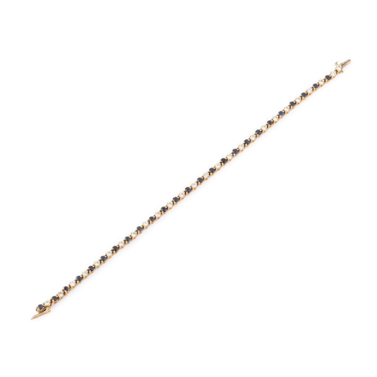 Bracelet Ligne en or jaune, saphirs et diamants - Castafiore