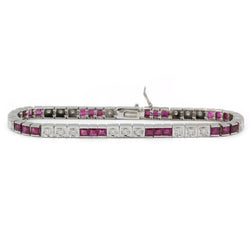 Bracelet Ligne en or, rubis et diamants - Castafiore