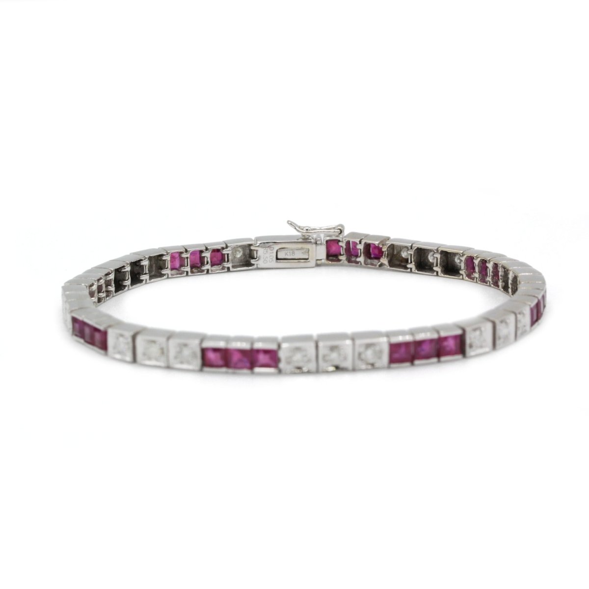 Bracelet Ligne en or, rubis et diamants - Castafiore