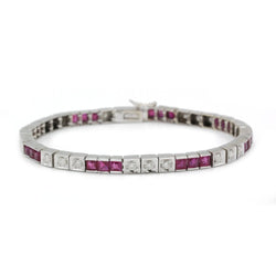 Bracelet Ligne en or, rubis et diamants - Castafiore
