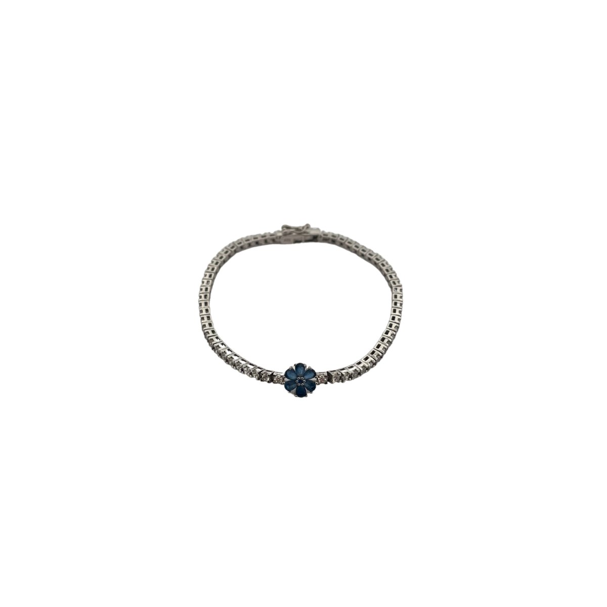Bracelet Ligne en platine orné de diamants et saphirs - Castafiore