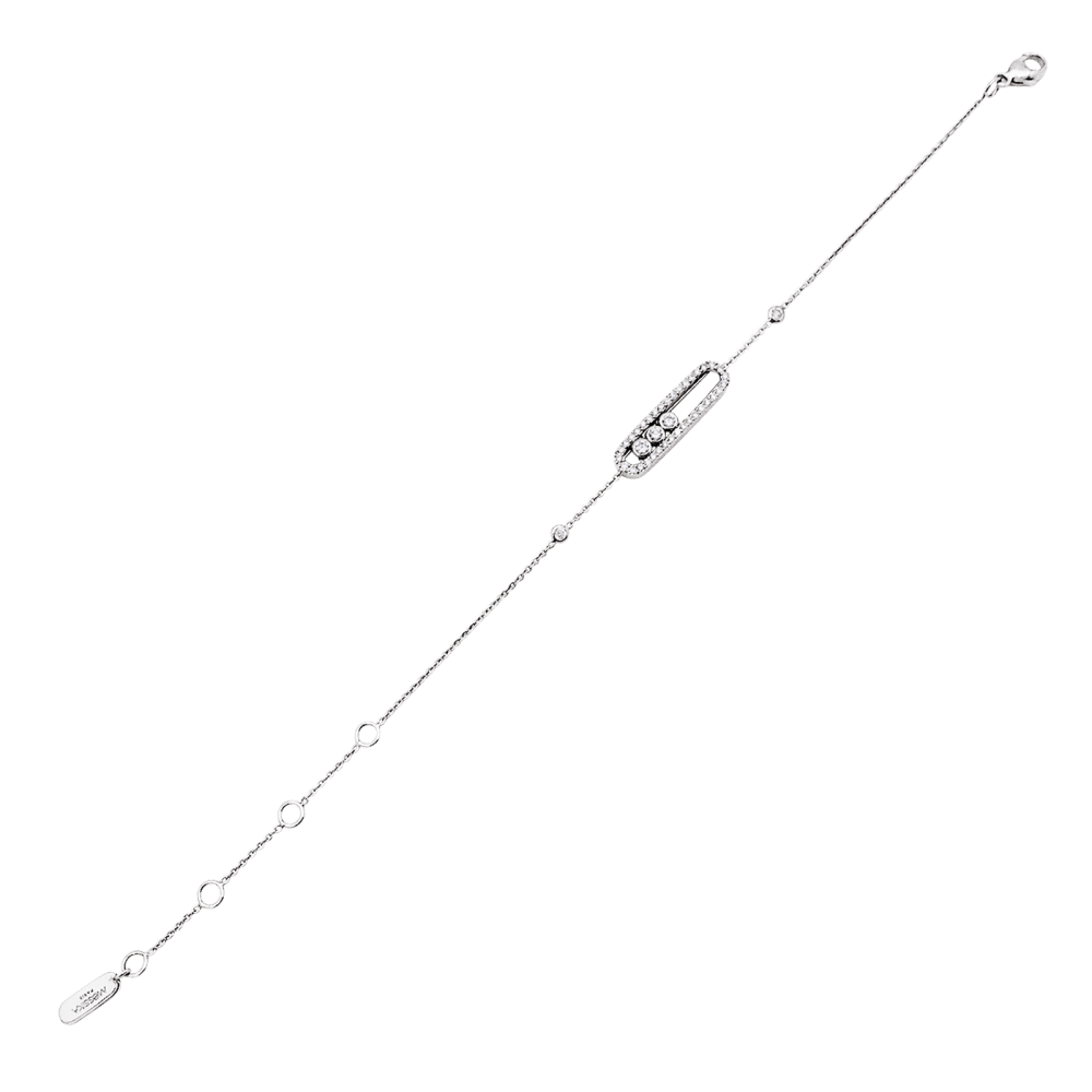 Bracelet Ligne MESSIKA "Baby Move Pavé" en or blanc et diamants - Castafiore