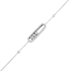 Bracelet Ligne MESSIKA "Baby Move Pavé" en or blanc et diamants - Castafiore