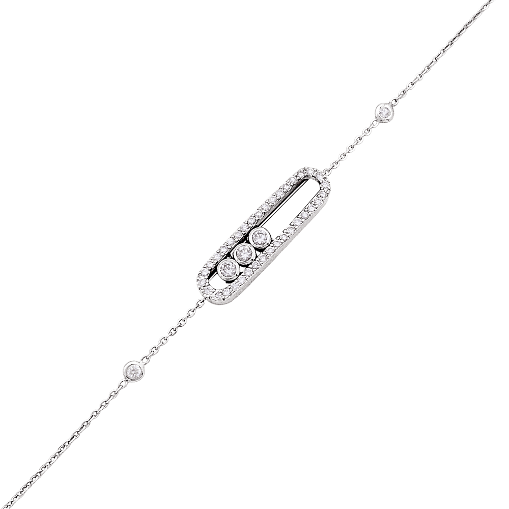 Bracelet Ligne MESSIKA "Baby Move Pavé" en or blanc et diamants - Castafiore