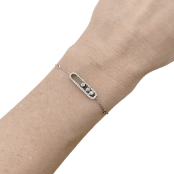 Bracelet Ligne MESSIKA "Baby Move Pavé" en or blanc et diamants - Castafiore