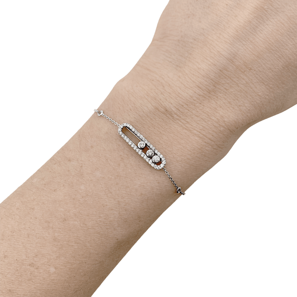 Bracelet Ligne MESSIKA "Baby Move Pavé" en or blanc et diamants - Castafiore