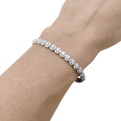 Bracelet Ligne MESSIKA "Joy Diamond Halo" en or blanc et diamants - Castafiore