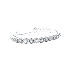 Bracelet Ligne MESSIKA "Joy Diamond Halo" en or blanc et diamants - Castafiore