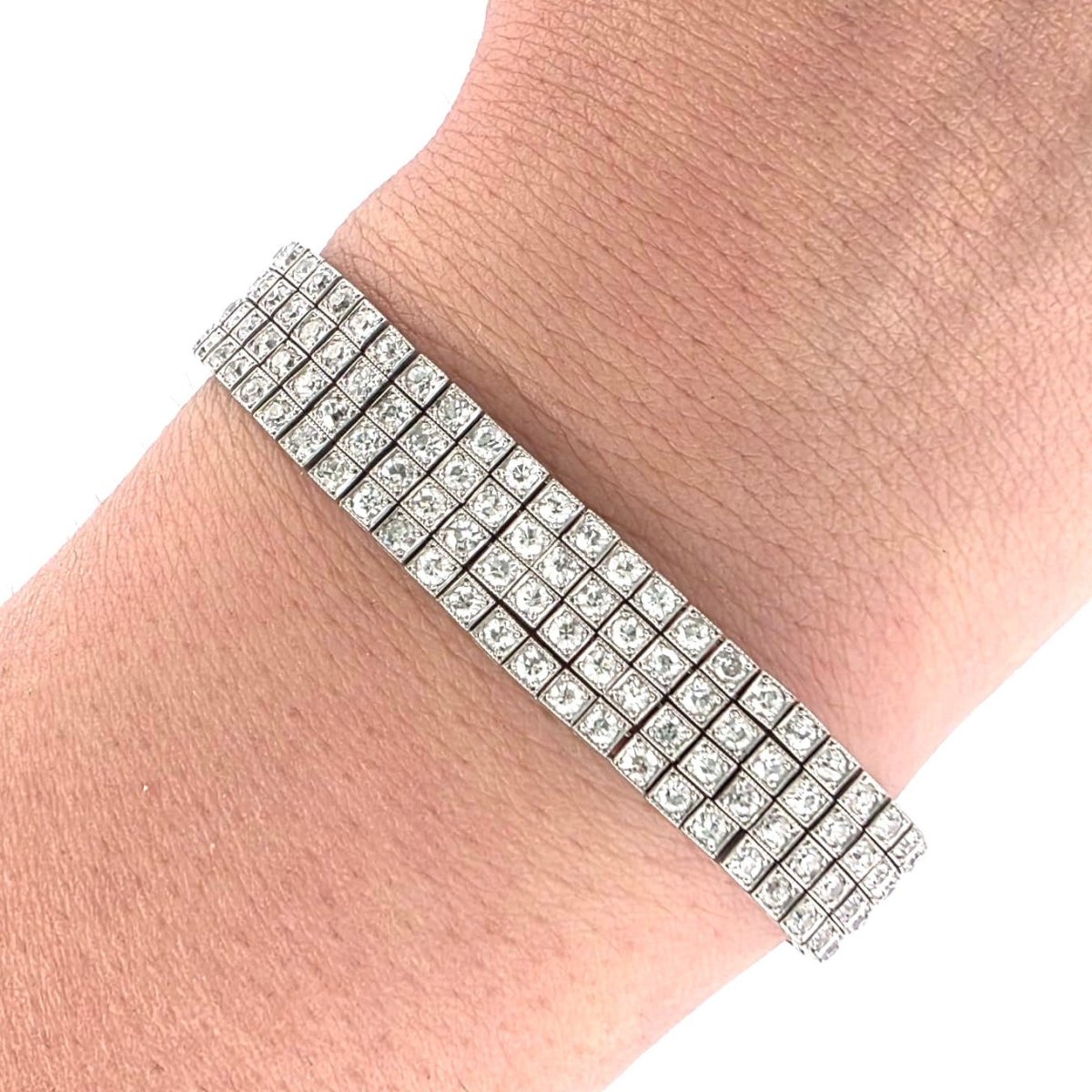 Bracelet Ligne S.J PHILLIPS LTD. en platine et diamants - Castafiore
