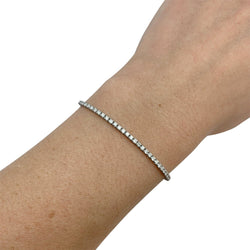 Bracelet Ligne tennis en or blanc diamants. - Castafiore