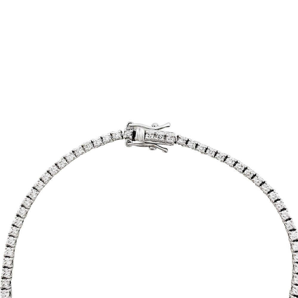 Bracelet Ligne tennis en or blanc diamants. - Castafiore