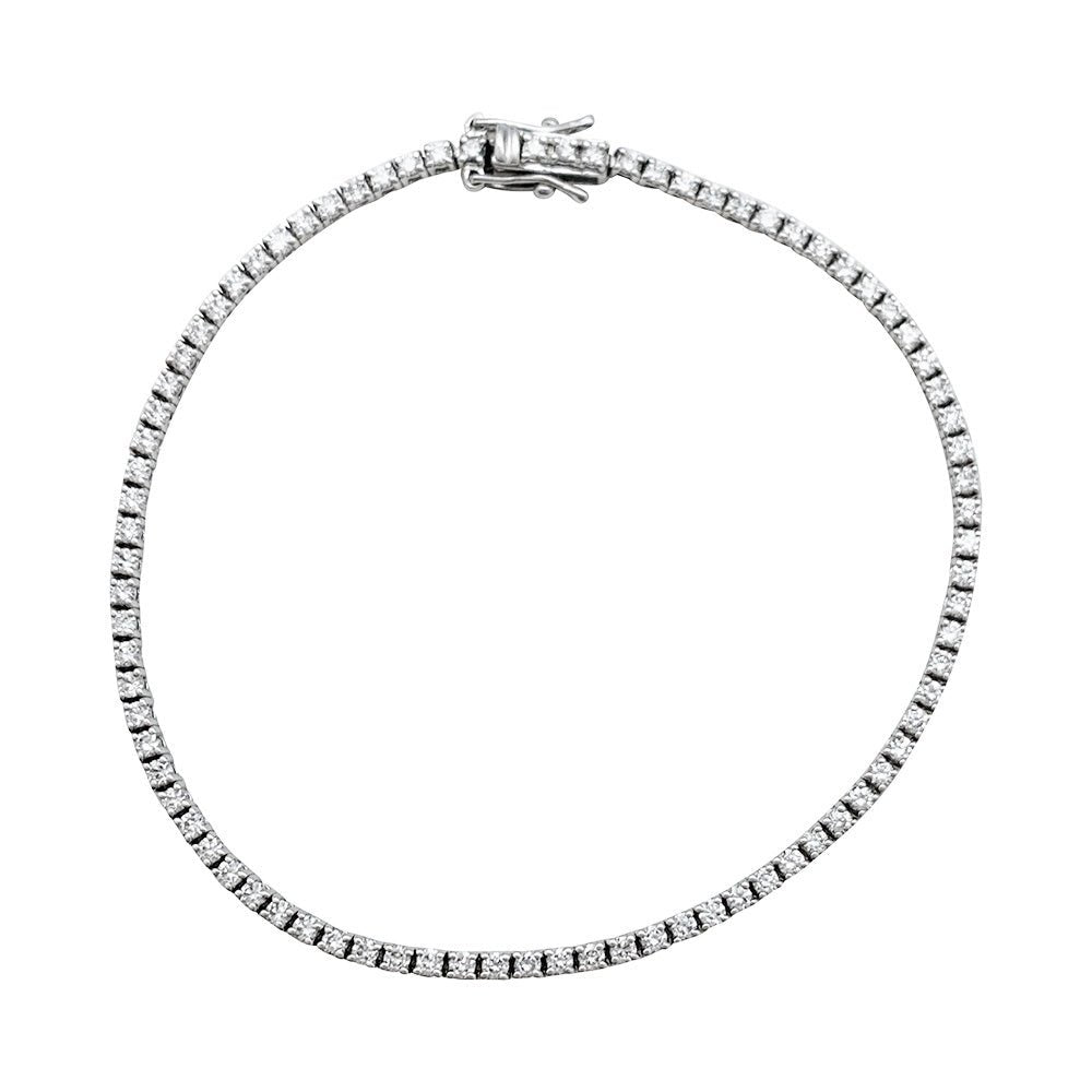 Bracelet Ligne tennis en or blanc diamants. - Castafiore
