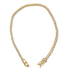Bracelet Ligne tennis en or jaune et diamants - Castafiore