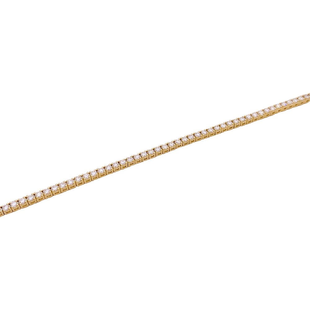 Bracelet Ligne tennis en or jaune et diamants - Castafiore