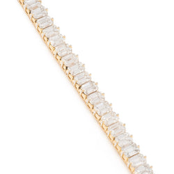 Bracelet Ligne tennis en or jaune, platine et diamants - Castafiore