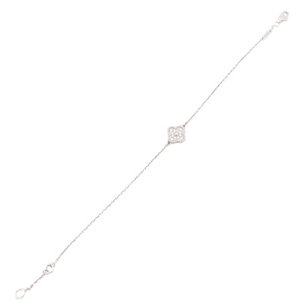 Bracelet Ligne VAN CLEEF & ARPELS "Sweet Alhambra" en or blanc et diamants - Castafiore