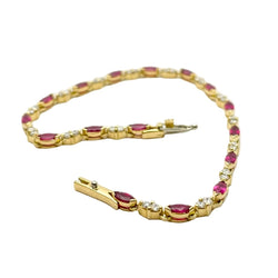 Bracelet Ligne VILLA en or jaune, rubis et diamants - Castafiore