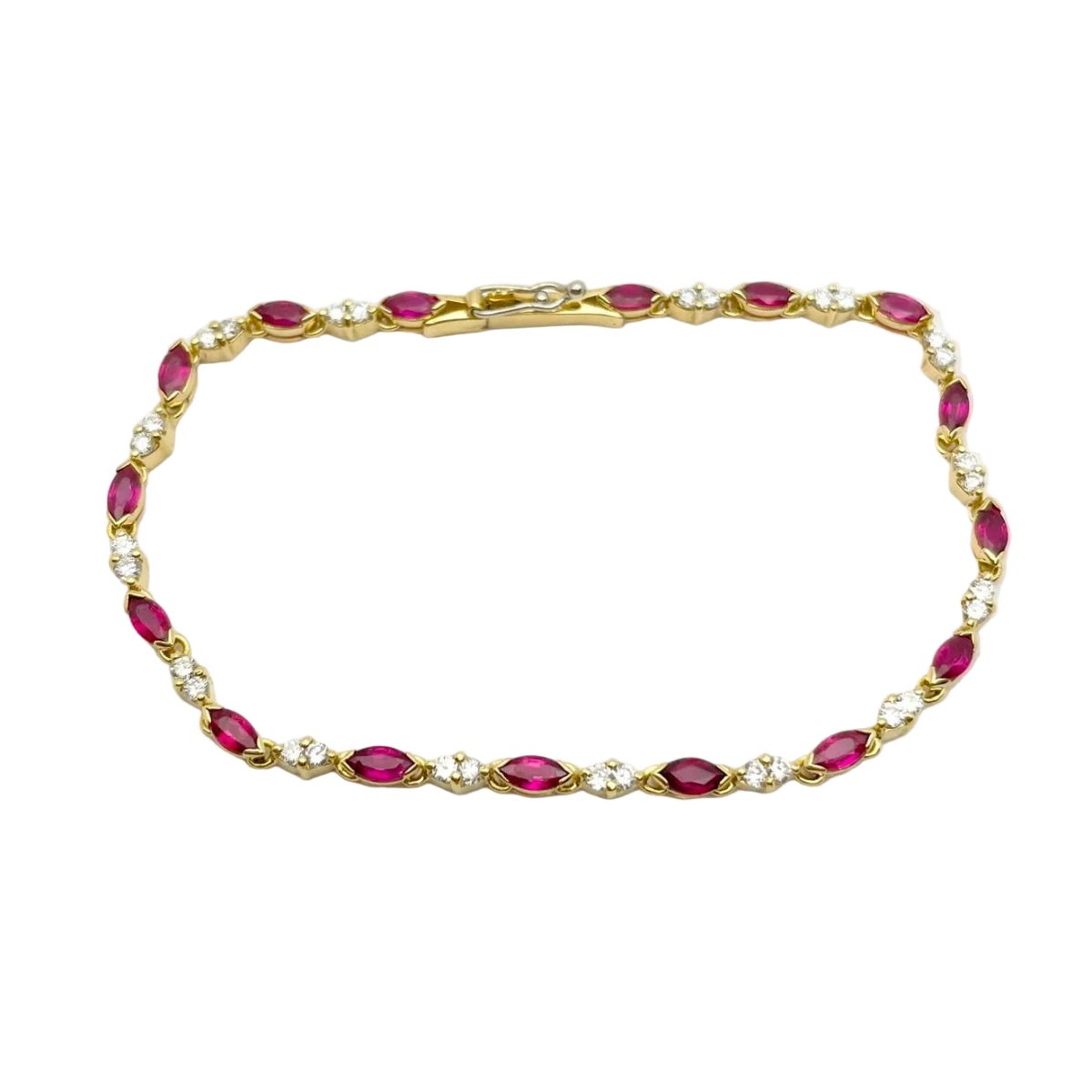 Bracelet Ligne VILLA en or jaune, rubis et diamants - Castafiore