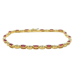 Bracelet Ligne VILLA en or jaune, rubis et diamants - Castafiore