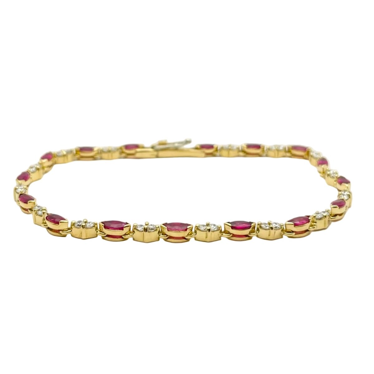 Bracelet Ligne VILLA en or jaune, rubis et diamants - Castafiore