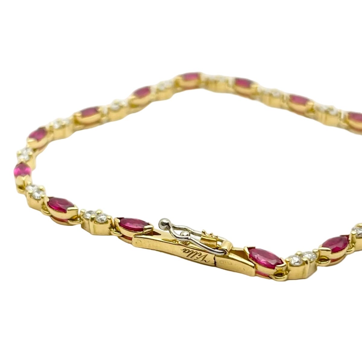 Bracelet Ligne VILLA en or jaune, rubis et diamants - Castafiore