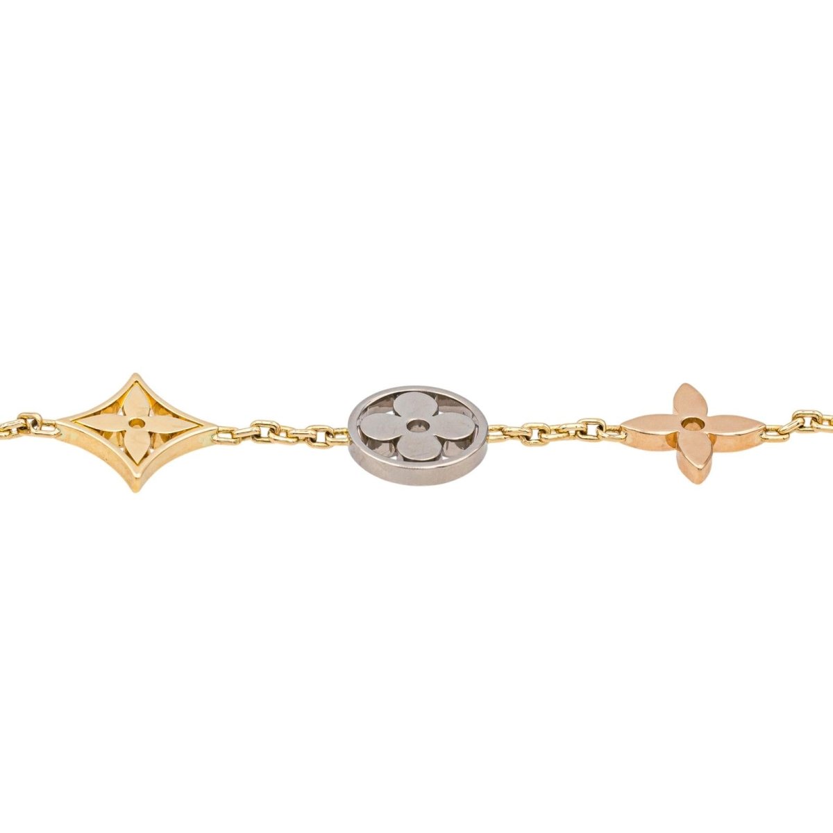 Bracelet LOUIS VUITTON "Blossom" en or jaune, or blanc, or rose et diamants - Castafiore