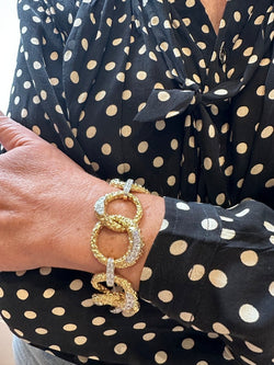 Bracelet M. GERARD en or jaune, platine et diamants - Castafiore