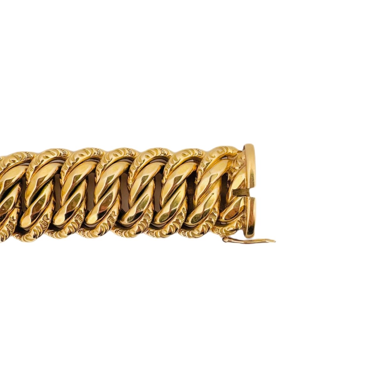 Bracelet maille américaine en or jaune - Castafiore