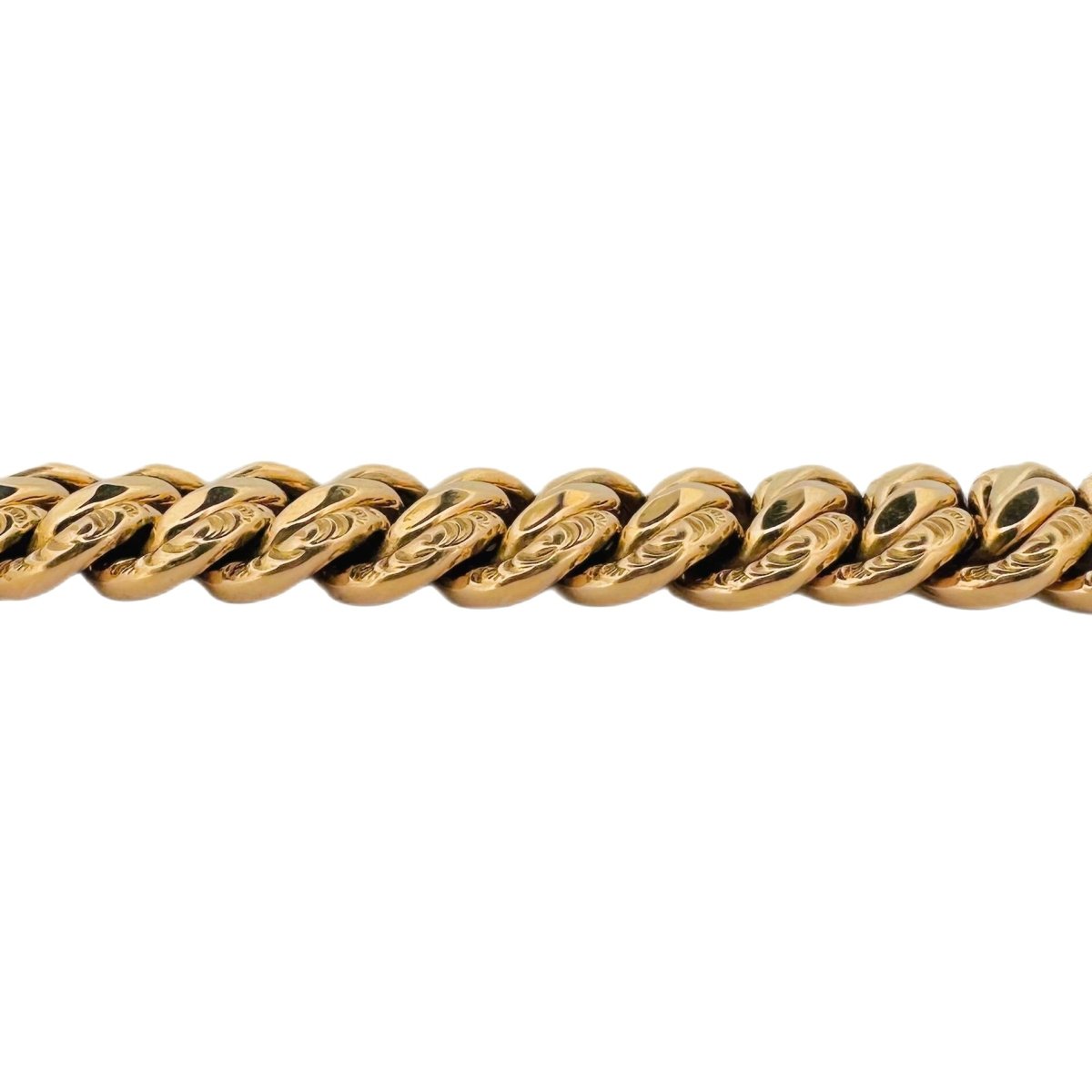 Bracelet maille américaine en or jaune - Castafiore