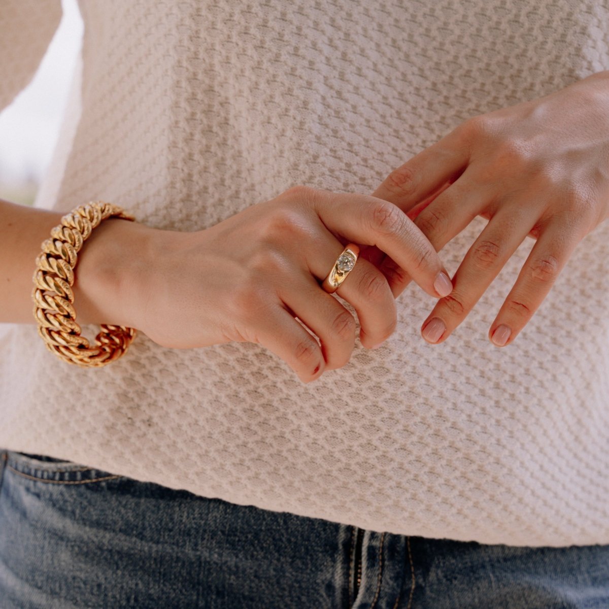 Bracelet Maille américaine en or jaune - Castafiore