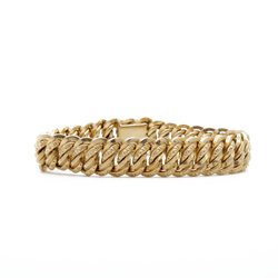 Bracelet maille américaine en or jaune - Castafiore