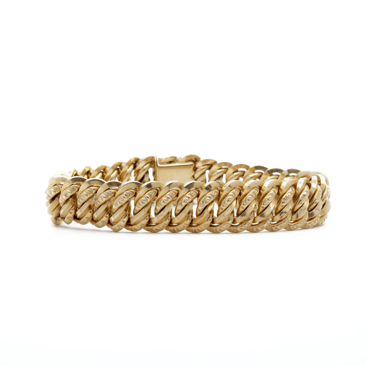 Bracelet maille américaine en or jaune - Castafiore