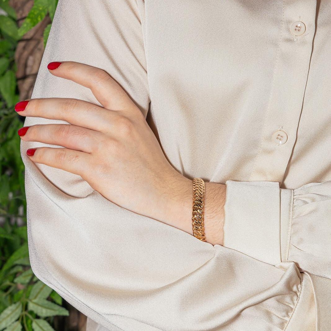 Bracelet Maille américaine en or rose - Castafiore