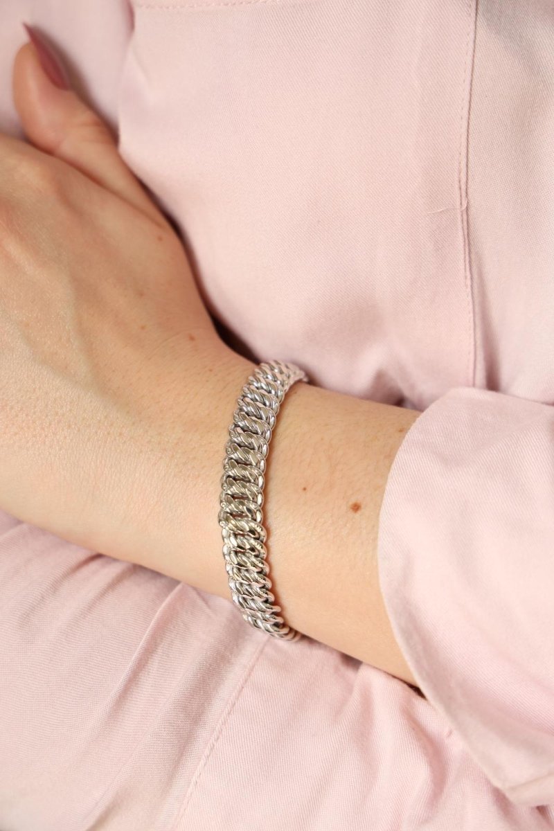 Bracelet Maille américaine Or blanc - Castafiore