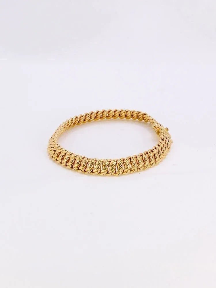 Bracelet maille américaine or jaune 0.8 cm - Castafiore