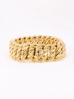 Bracelet maille américaine or jaune 2 cm - Castafiore