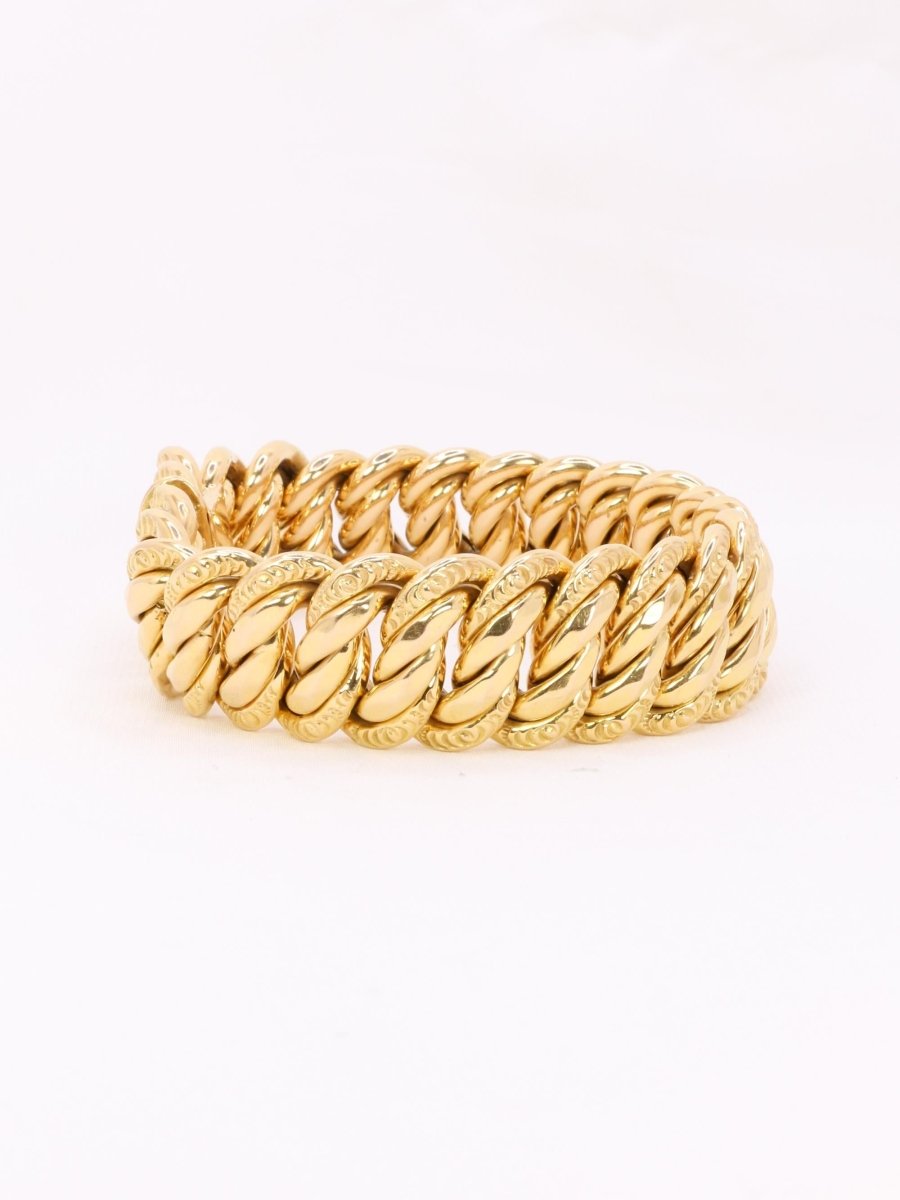 Bracelet maille américaine or jaune 2 cm - Castafiore