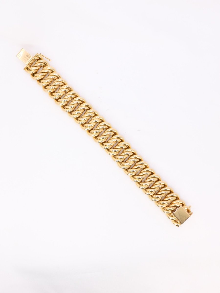 Bracelet maille américaine or jaune 2 cm - Castafiore