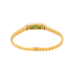 Bracelet Maille BOUCHERON en or jaune, émeraudes et diamants - Castafiore