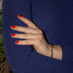 Bracelet Maille BOUCHERON en or jaune, émeraudes et diamants - Castafiore