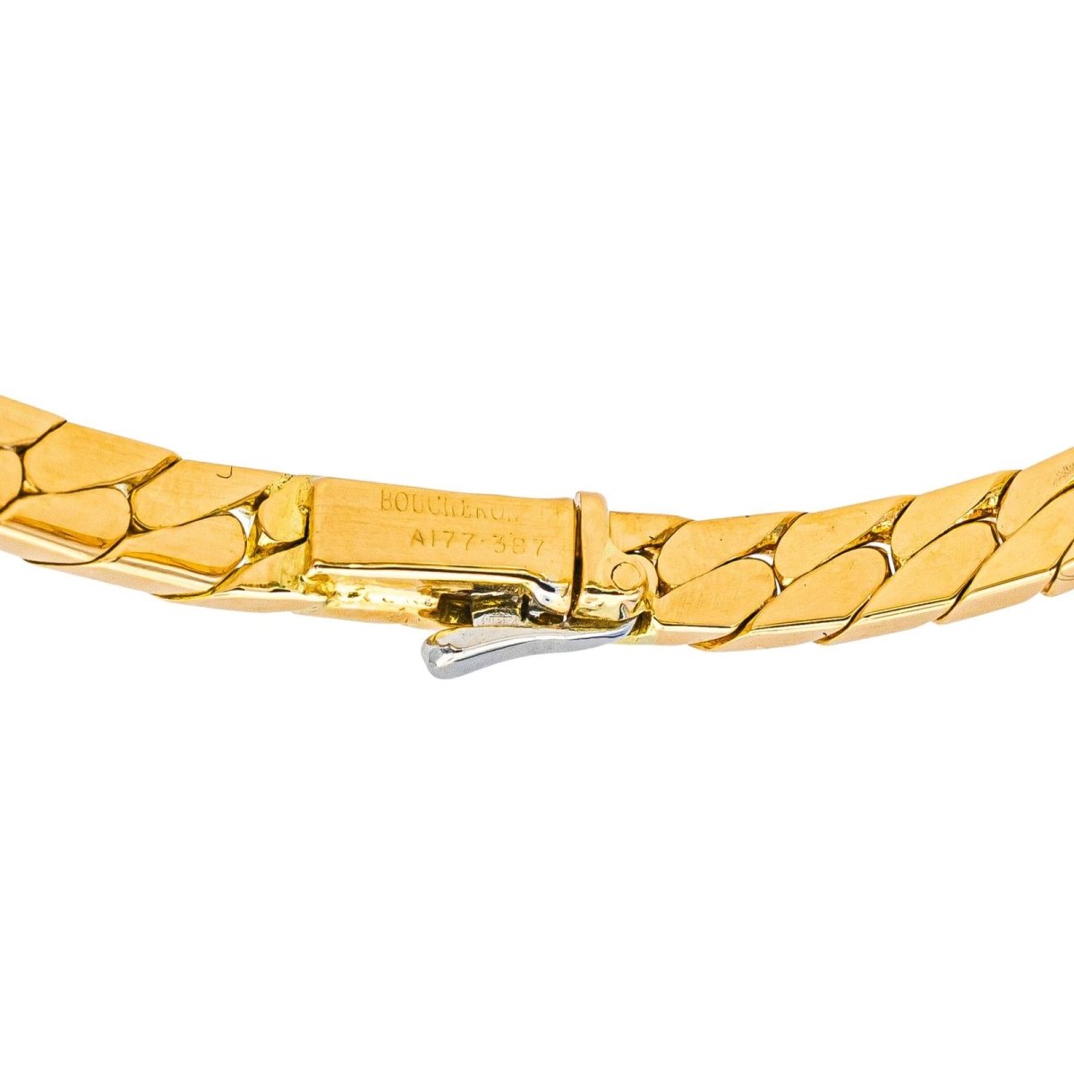 Bracelet Maille BOUCHERON en or jaune, émeraudes et diamants - Castafiore