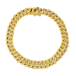 Bracelet Maille CAPLAIN SAINT ANDRÉ en or jaune et saphir - Castafiore