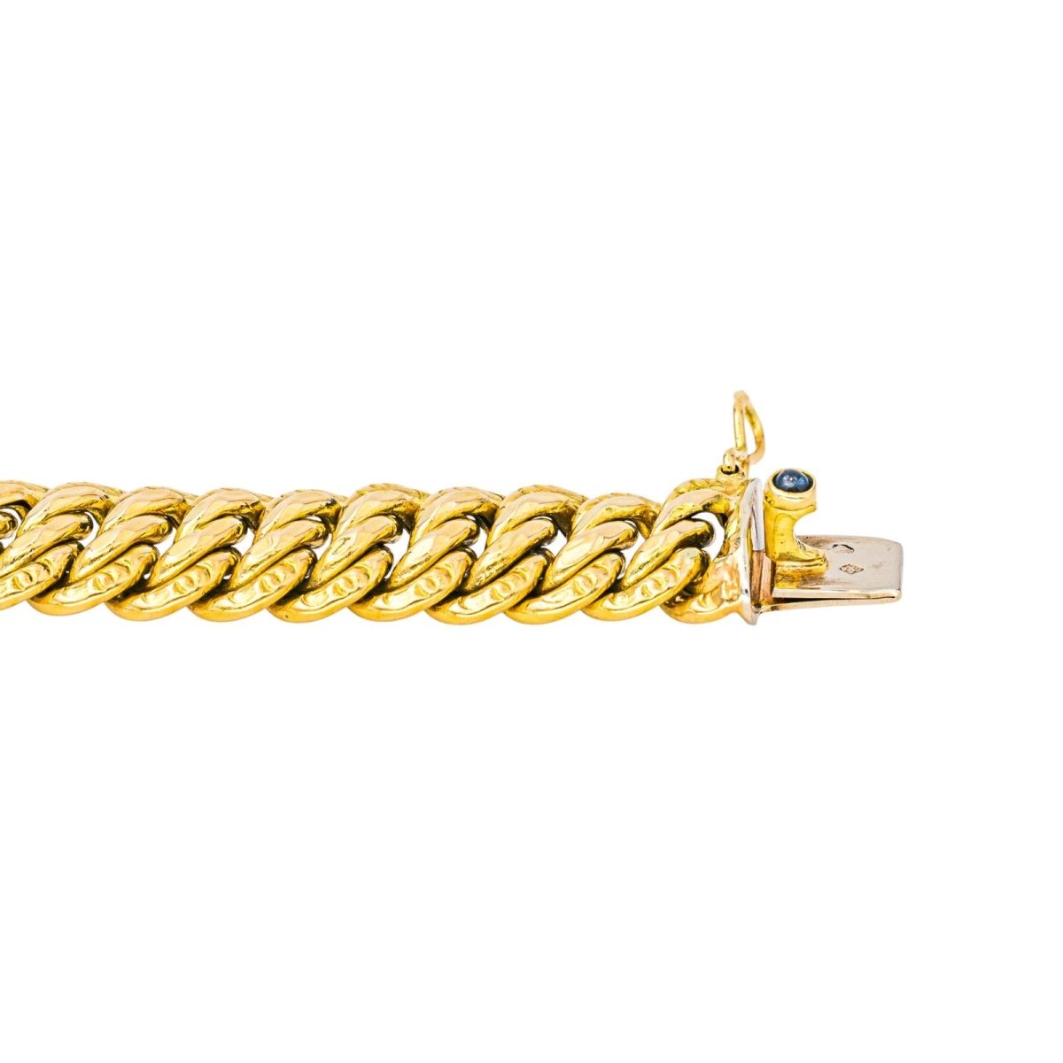 Bracelet Maille CAPLAIN SAINT ANDRÉ en or jaune et saphir - Castafiore
