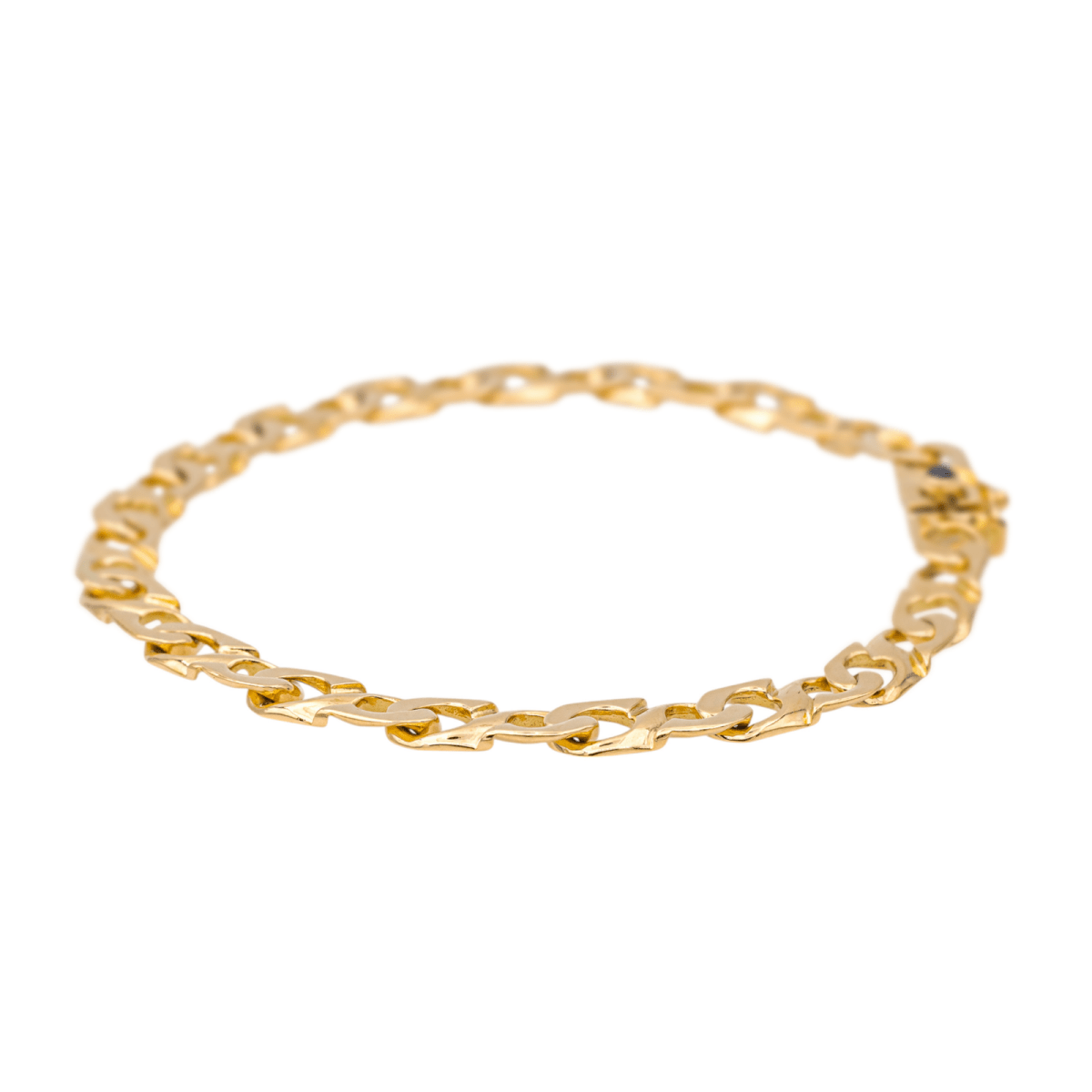 Bracelet Maille CAPLAIN ST ANDRÉ en or jaune et saphir - Castafiore
