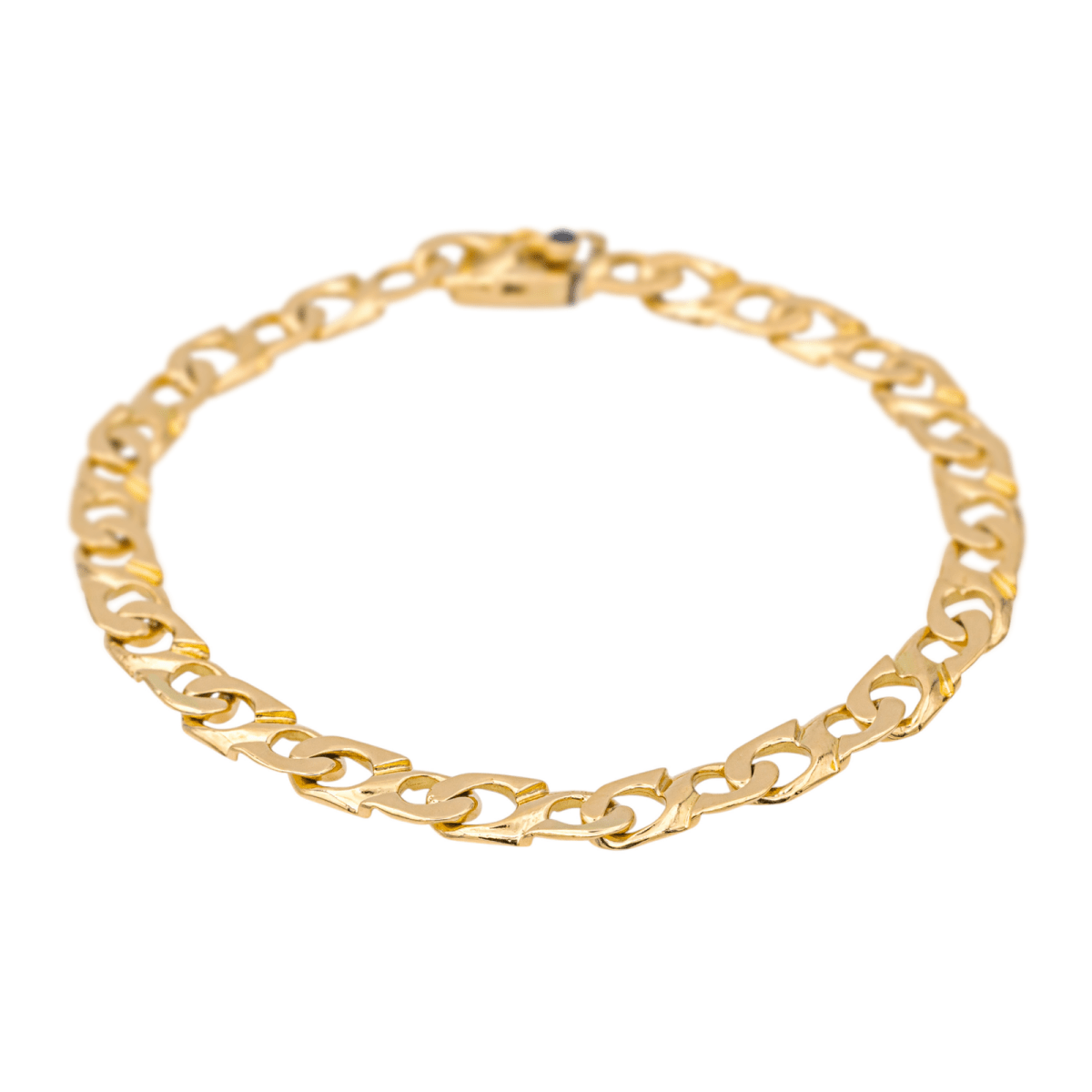 Bracelet Maille CAPLAIN ST ANDRÉ en or jaune et saphir - Castafiore